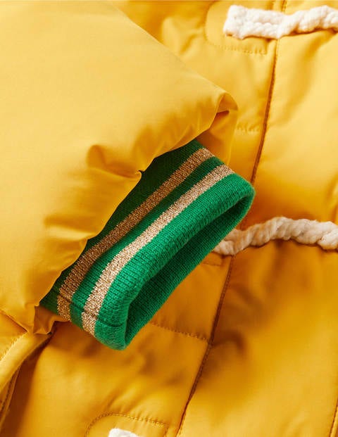 Longline Padded Jacket - Honeycomb Yellow Longline Padded Jacket - Honeycomb Yellow