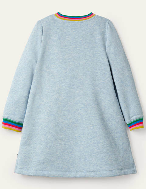 Appliqué Sweatshirt Dress - Light Blue Pencils Appliqué Sweatshirt Dress - Light Blue Pencils