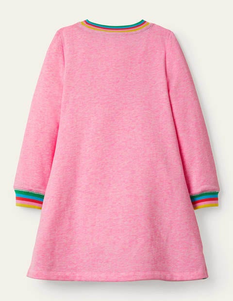 Appliqué Sweatshirt Dress - Bright Petal Pink Friends Appliqué Sweatshirt Dress - Bright Petal Pink Friends