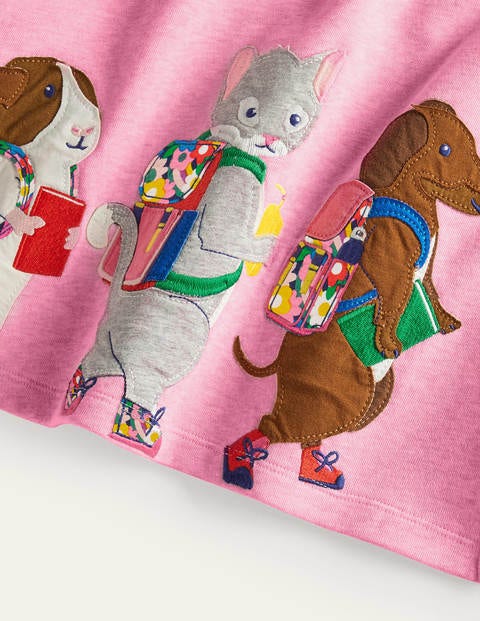 Appliqué Sweatshirt Dress - Bright Petal Pink Friends Appliqué Sweatshirt Dress - Bright Petal Pink Friends