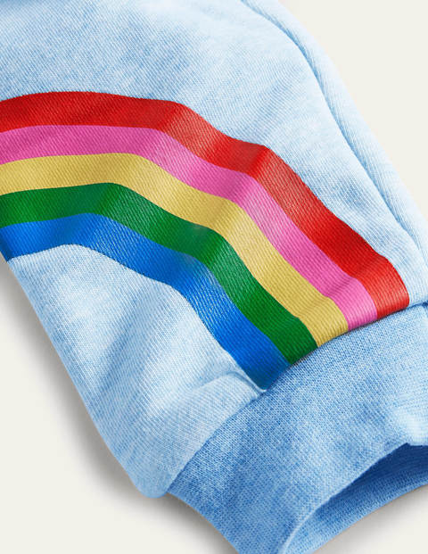 Cosy Appliqué Joggers - Light Blue Marl Rainbow Cosy Appliqué Joggers - Light Blue Marl Rainbow