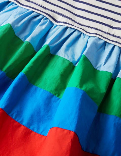 Hotchpotch Dress - Ivory/ Starboard Blue Rainbow Hotchpotch Dress - Ivory/ Starboard Blue Rainbow