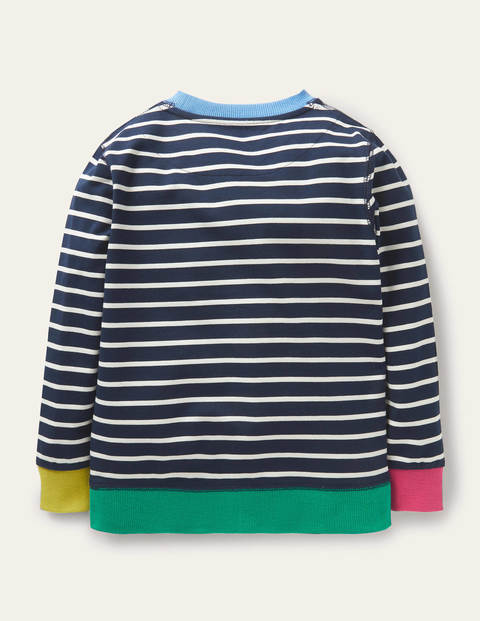 Stripy Badges Sweatshirt - Starboard Blue/Ivory Stripy Badges Sweatshirt - Starboard Blue/Ivory