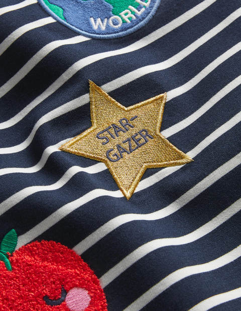 Stripy Badges Sweatshirt - Starboard Blue/Ivory Stripy Badges Sweatshirt - Starboard Blue/Ivory