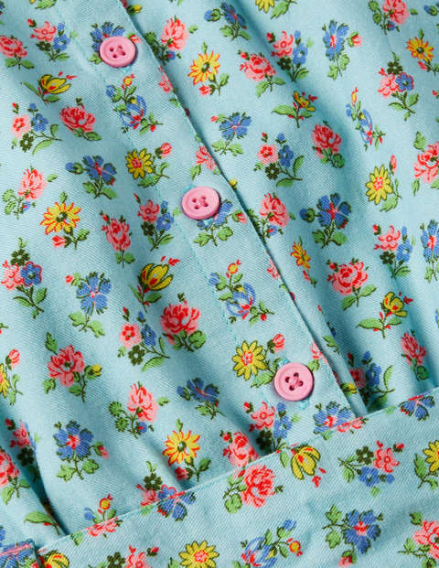Woven Floral Jumpsuit - Blue Patchwork Floral Woven Floral Jumpsuit - Blue Patchwork Floral