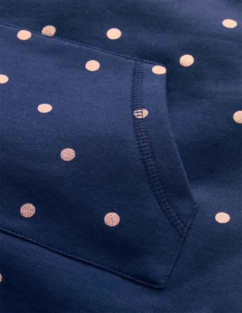 Printed Sweatshirt Tunic - College Navy Foil Spot Printed Sweatshirt Tunic - College Navy Foil Spot