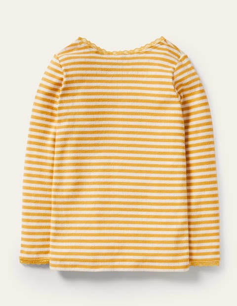 Supersoft Pointelle T-shirt - Honeycomb Yellow/ Ivory Supersoft Pointelle T-shirt - Honeycomb Yellow/ Ivory