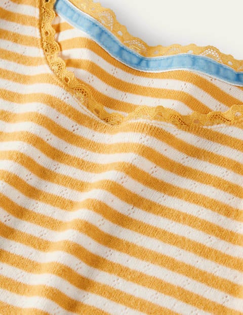 Supersoft Pointelle T-shirt - Honeycomb Yellow/ Ivory Supersoft Pointelle T-shirt - Honeycomb Yellow/ Ivory