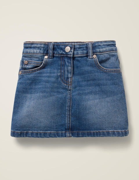 보덴 걸즈 스커트 Boden Five Pocket Denim Skirt - Mid Vintage Denim