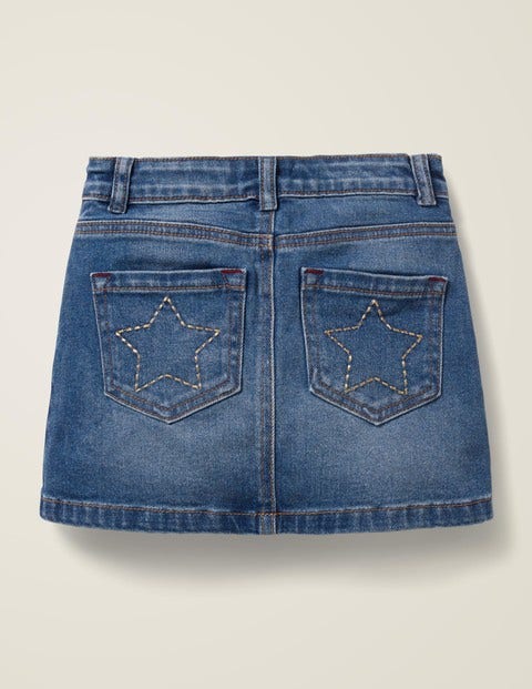 Five Pocket Denim Skirt - Mid Vintage Denim