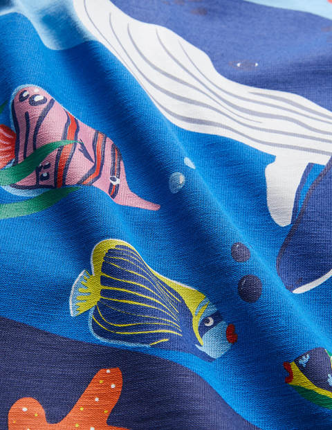 T-shirt avec paysage tropical - Baleine bleu surf T-shirt avec paysage tropical - Baleine bleu surf