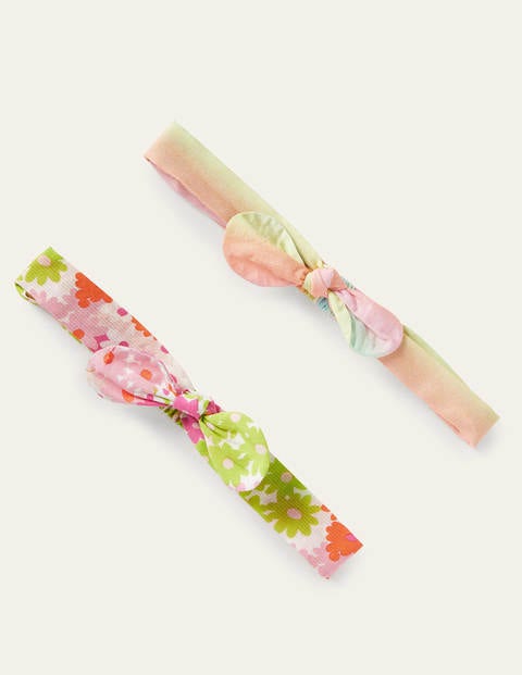 Bow Headbands 2 Pack - Bright Multi Floral Rainbow Bow Headbands 2 Pack - Bright Multi Floral Rainbow