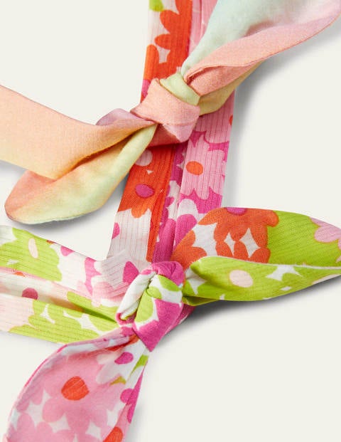 Bow Headbands 2 Pack - Bright Multi Floral Rainbow Bow Headbands 2 Pack - Bright Multi Floral Rainbow