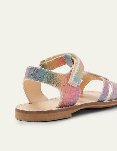 Novelty Leather Sandals - Rainbow Metallic Shell Novelty Leather Sandals - Rainbow Metallic Shell