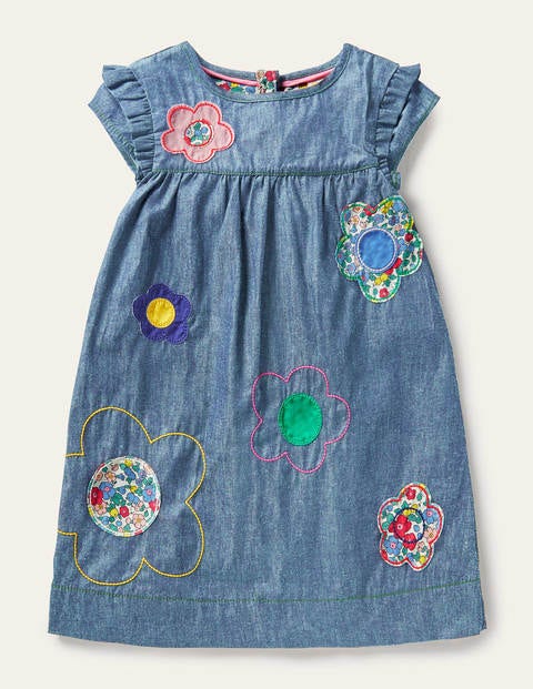 Easy Everyday Dress - Chambray Blue Flowers Easy Everyday Dress - Chambray Blue Flowers