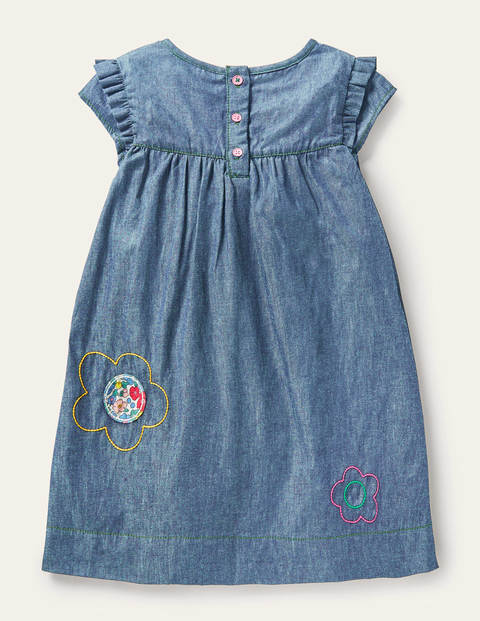 Easy Everyday Dress - Chambray Blue Flowers Easy Everyday Dress - Chambray Blue Flowers