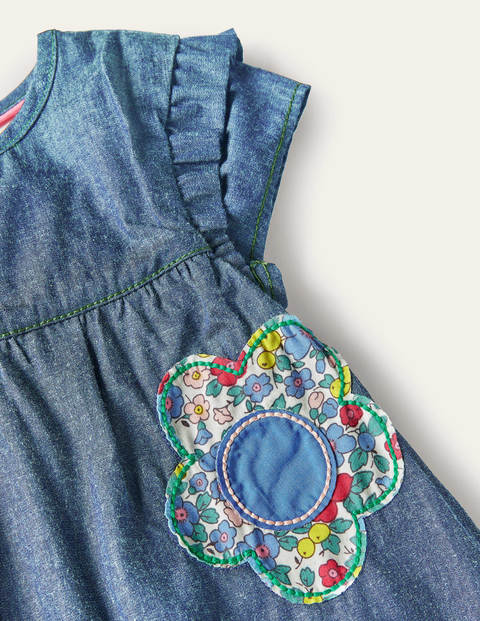 Easy Everyday Dress - Chambray Blue Flowers Easy Everyday Dress - Chambray Blue Flowers