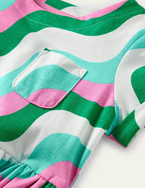 Robe fun en jersey - Vague vert printemps Robe fun en jersey - Vague vert printemps