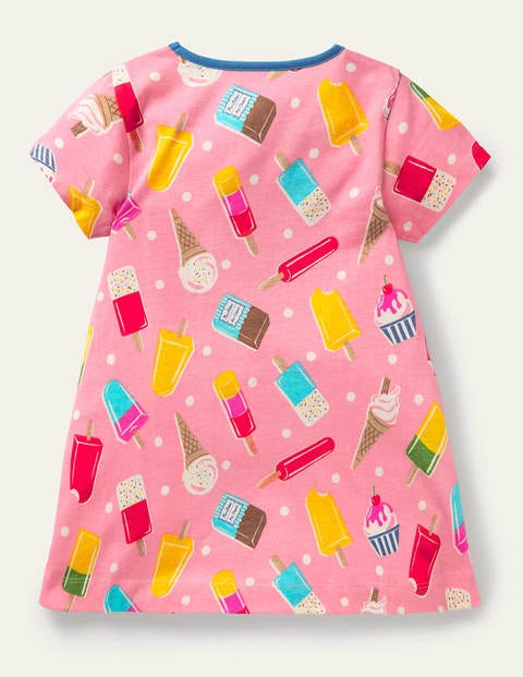 Short-sleeved Printed Tunic - Pink Lemonade Ice Cream Spot Short-sleeved Printed Tunic - Pink Lemonade Ice Cream Spot