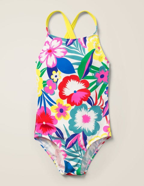 Cross-back Swimsuit - Multi Tropical Bloom Cross-back Swimsuit - Multi Tropical Bloom