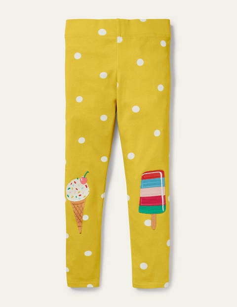 Fun Appliqué Leggings - Sweetcorn Yellow Ice Cream Fun Appliqué Leggings - Sweetcorn Yellow Ice Cream