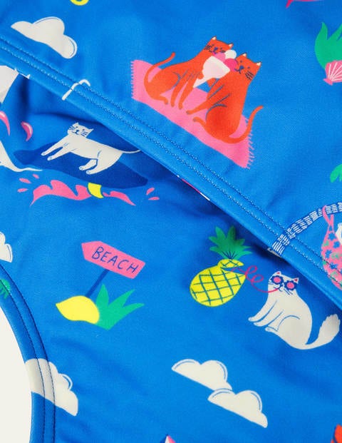 Racerback Bikini Set - Moroccan Blue Holiday Cats Racerback Bikini Set - Moroccan Blue Holiday Cats