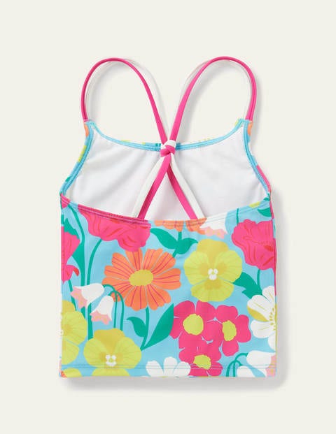 Patterned Tankini Top - Aqua Fabulous Floral Patterned Tankini Top - Aqua Fabulous Floral