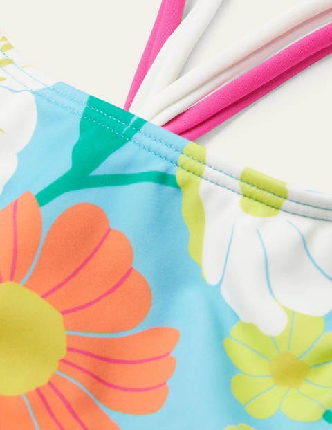 Patterned Tankini Top - Aqua Fabulous Floral Patterned Tankini Top - Aqua Fabulous Floral