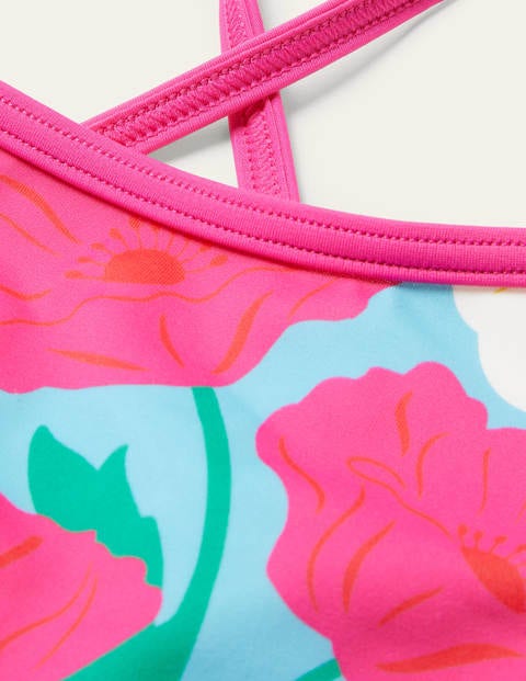 Patterned Bikini Top - Aqua Fabulous Floral Patterned Bikini Top - Aqua Fabulous Floral