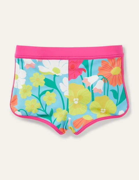 Patterned Swim Shorts - Aqua Fabulous Floral Patterned Swim Shorts - Aqua Fabulous Floral