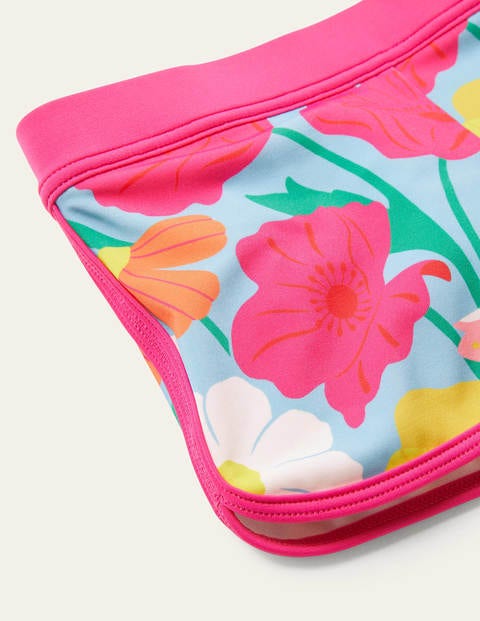 Patterned Swim Shorts - Aqua Fabulous Floral Patterned Swim Shorts - Aqua Fabulous Floral