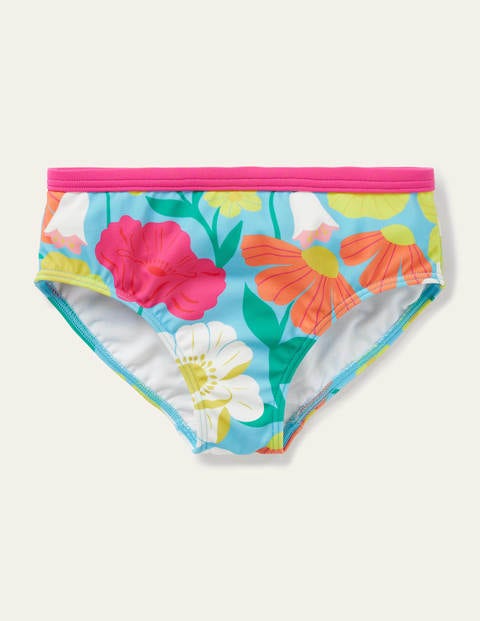 Patterned Bikini Bottoms - Aqua Fabulous Floral Patterned Bikini Bottoms - Aqua Fabulous Floral
