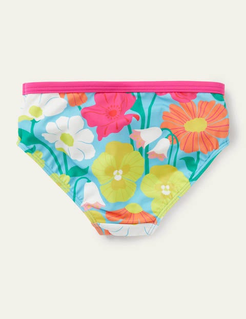 Patterned Bikini Bottoms - Aqua Fabulous Floral Patterned Bikini Bottoms - Aqua Fabulous Floral