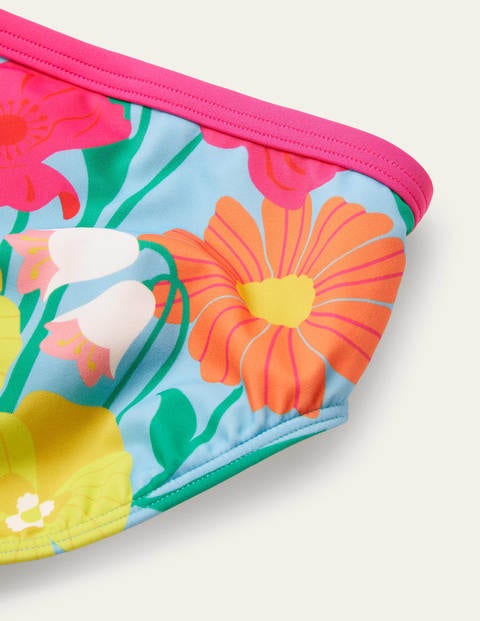 Patterned Bikini Bottoms - Aqua Fabulous Floral Patterned Bikini Bottoms - Aqua Fabulous Floral