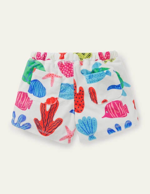 Towelling Shorts - Multi Giant Fish Friends Towelling Shorts - Multi Giant Fish Friends