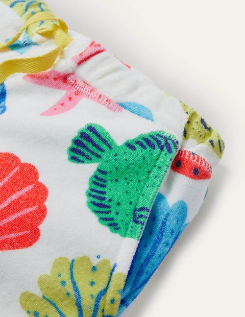 Towelling Shorts - Multi Giant Fish Friends Towelling Shorts - Multi Giant Fish Friends