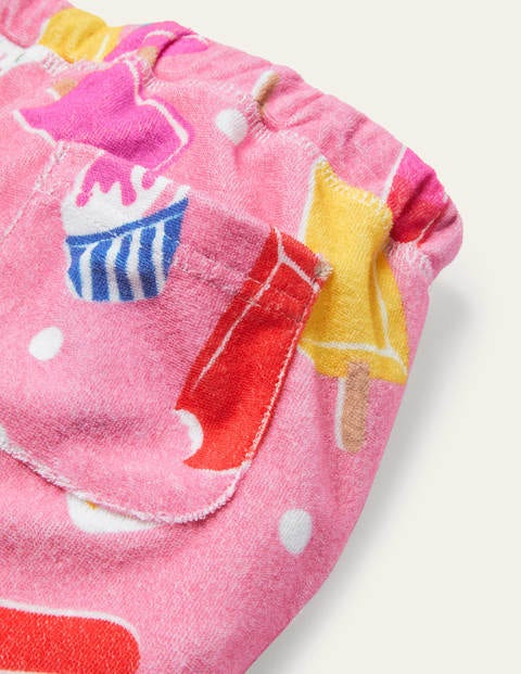 Towelling Shorts - Pink Lemonade Ice Cream Spot Towelling Shorts - Pink Lemonade Ice Cream Spot