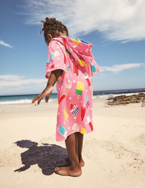 Fun Towelling Poncho - Pink Lemonade Ice Cream Spot Fun Towelling Poncho - Pink Lemonade Ice Cream Spot