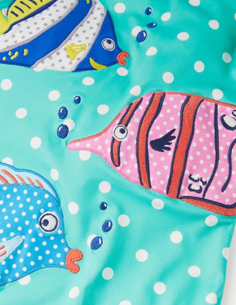 Fun Appliqué Swimsuit - Green/ Ivory Spot Fish Fun Appliqué Swimsuit - Green/ Ivory Spot Fish