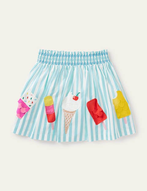 Fun Appliqué Skirt - Georgian Blue/Ivory Ice Creams Fun Appliqué Skirt - Georgian Blue/Ivory Ice Creams
