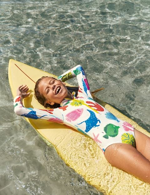 Long-sleeved Swimsuit - Multi Giant Fish Friends Long-sleeved Swimsuit - Multi Giant Fish Friends