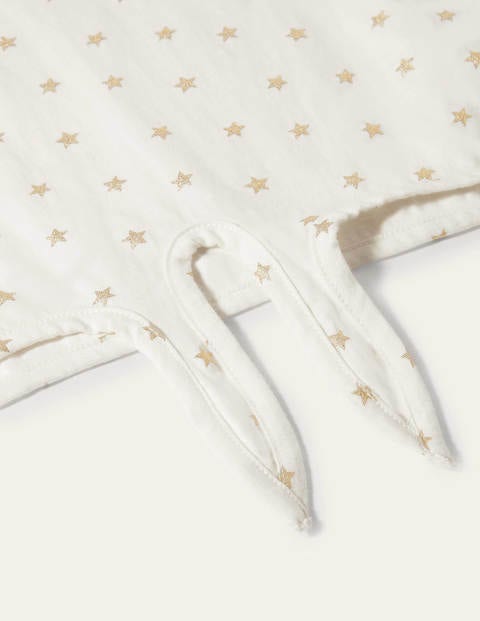 Tie-front T-shirt - Ivory/ Gold Foil Little Star Tie-front T-shirt - Ivory/ Gold Foil Little Star
