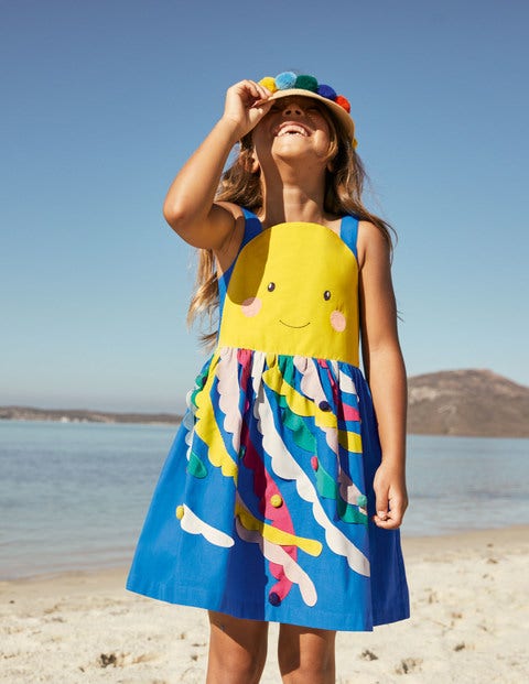Fun Embellished Dress - Moroccan Blue Jellyfish Fun Embellished Dress - Moroccan Blue Jellyfish