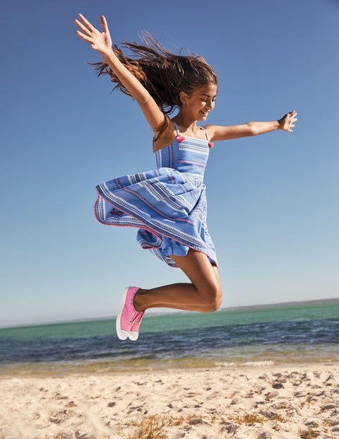 Stripe Tassel Sun Dress - Starboard Blue/Pink Sunset Stripe Tassel Sun Dress - Starboard Blue/Pink Sunset