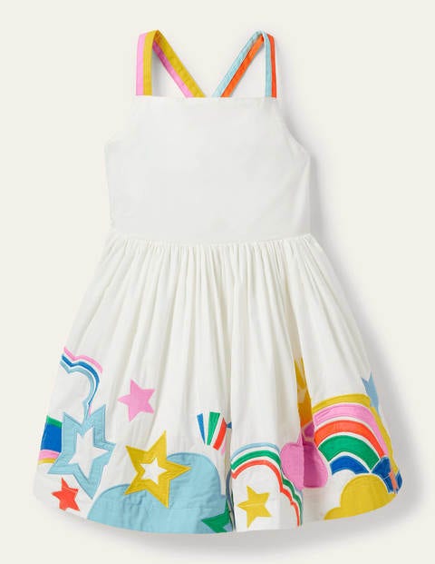 Rainbow Hem and Strap Dress - Ivory Rainbow Rainbow Hem and Strap Dress - Ivory Rainbow
