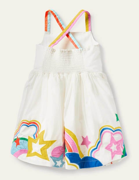 Rainbow Hem and Strap Dress - Ivory Rainbow Rainbow Hem and Strap Dress - Ivory Rainbow