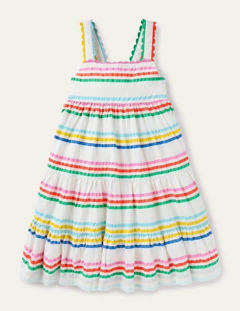 Stufenkleid mit Regenbogenstreifen - Bunt, Regenbogenfarben Stufenkleid mit Regenbogenstreifen - Bunt, Regenbogenfarben