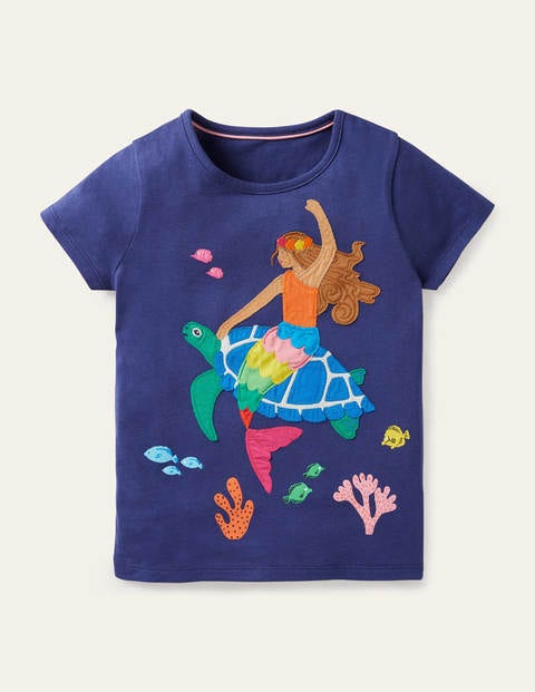 Big Appliqué T-shirt - Starboard Blue Mermaid
