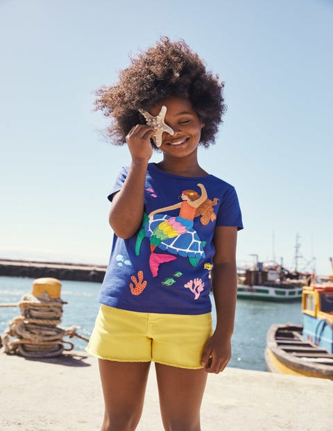 Big Appliqué T-shirt - Starboard Blue Mermaid Big Appliqué T-shirt - Starboard Blue Mermaid
