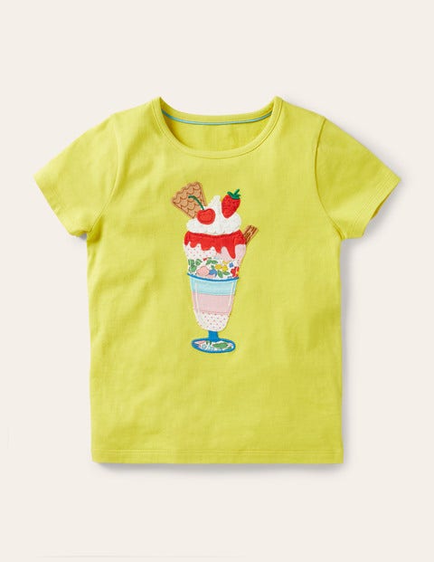 Big Appliqué T-shirt - Sweetcorn Yellow Ice Cream